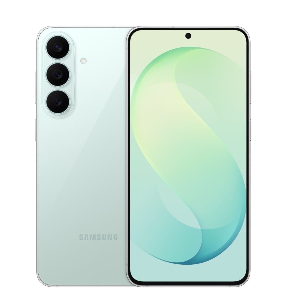 Samsung Galaxy S26 FE in Pistachio — catalogue reference image; selected colour may differ.